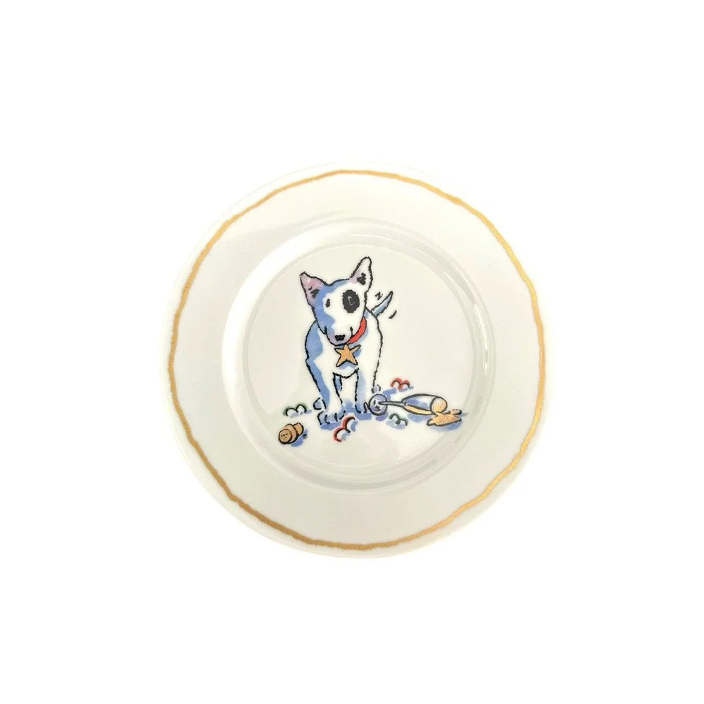Williams Sonoma Trouble! Bull Terrier 6 Plates 8